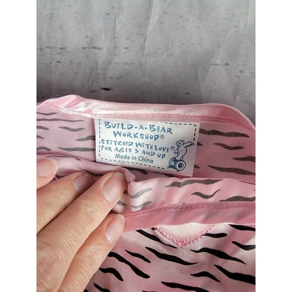 Build a bear workshop light pink zebra satin two-piece pajama set READ - Picture 6 of 6